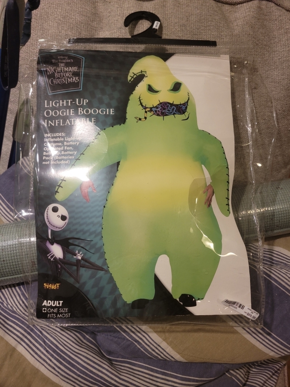 Spirit Inflatable Slimer-Style Costume in Bright Green with Printed Details - Picture 7 of 7